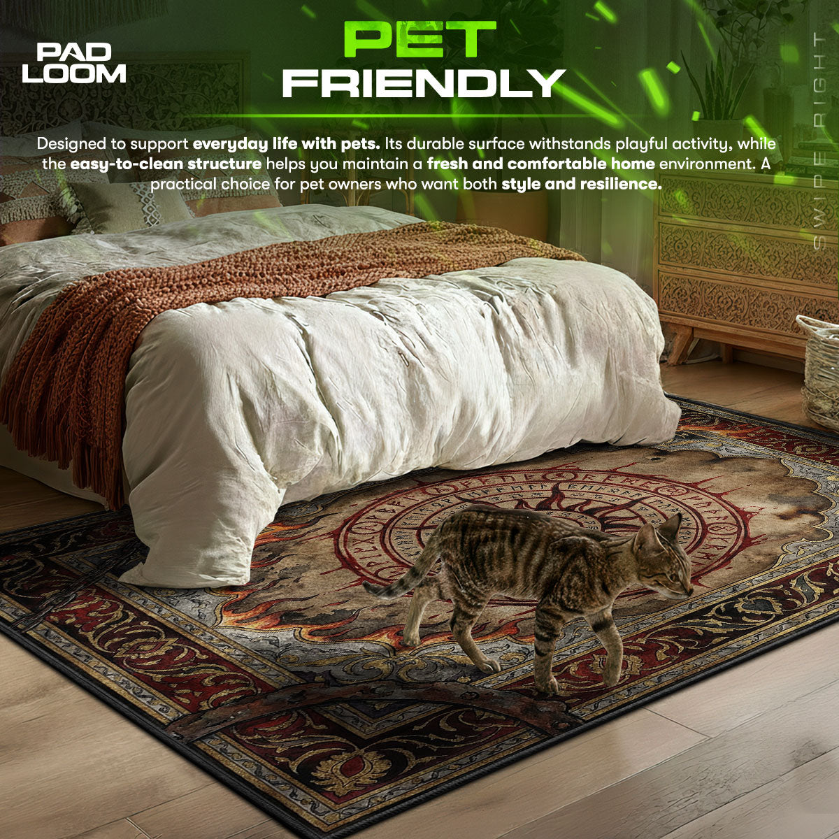 Detailed close-up of Halo rug pattern