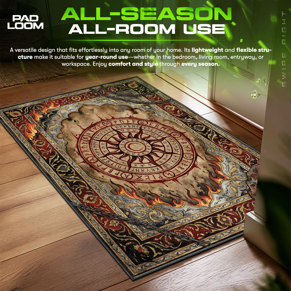 Halo Sun Ritual Silent Hill Chair fan rug — premium quality print