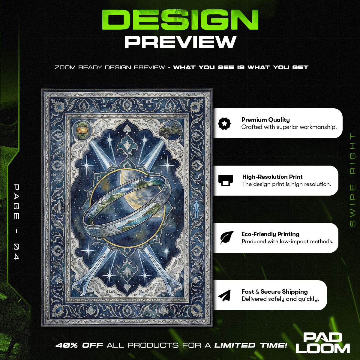 Halo Ring Cosmic Rug - Halo Chair Mat