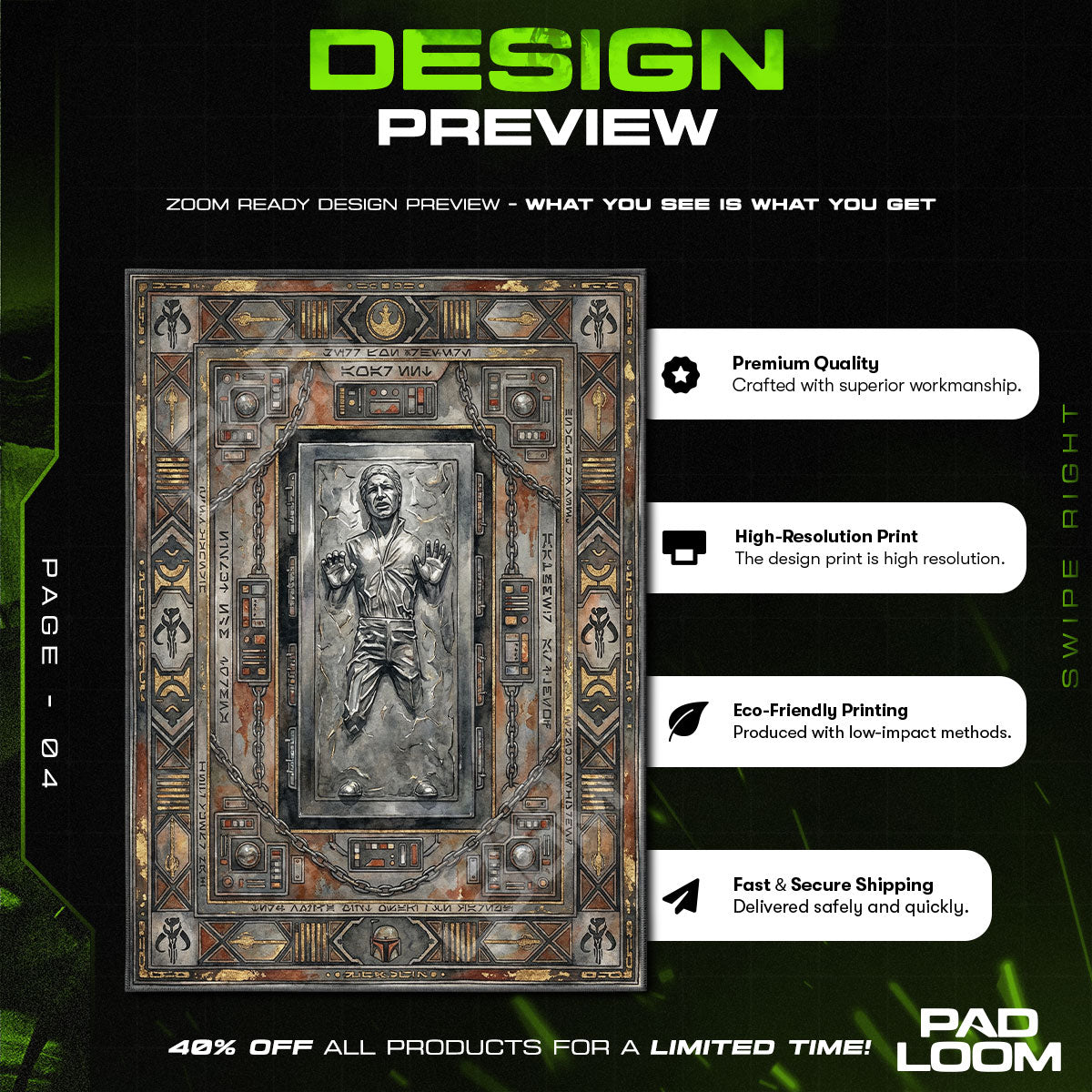 Room character design printed on rug