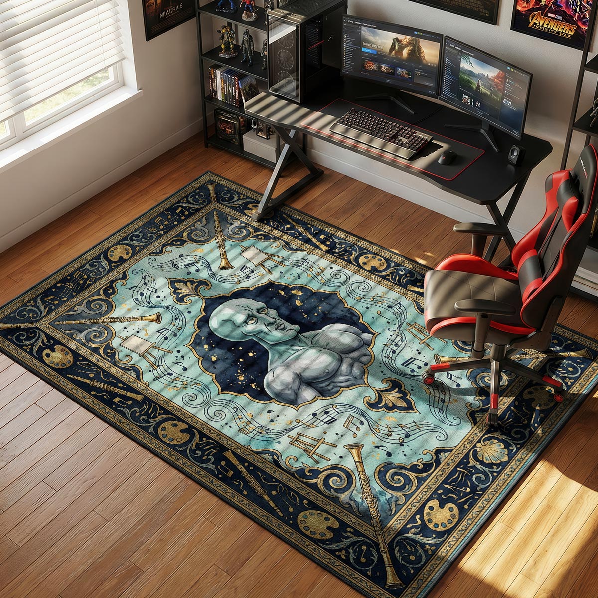 Handsome Squidward SpongeBob Cartoon Area rug — main product view