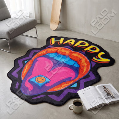 Happy Mouth Rug - Shaped Man Cave Area Rug