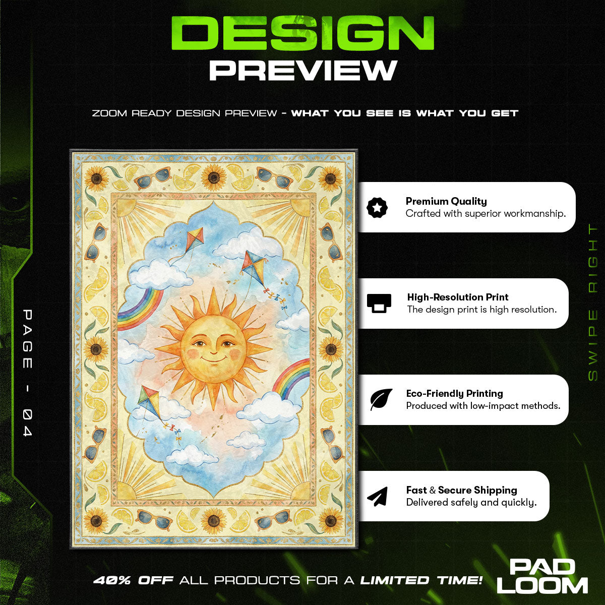 Happy Sun Rainbow Rug – Cheerful Kids Room Decor