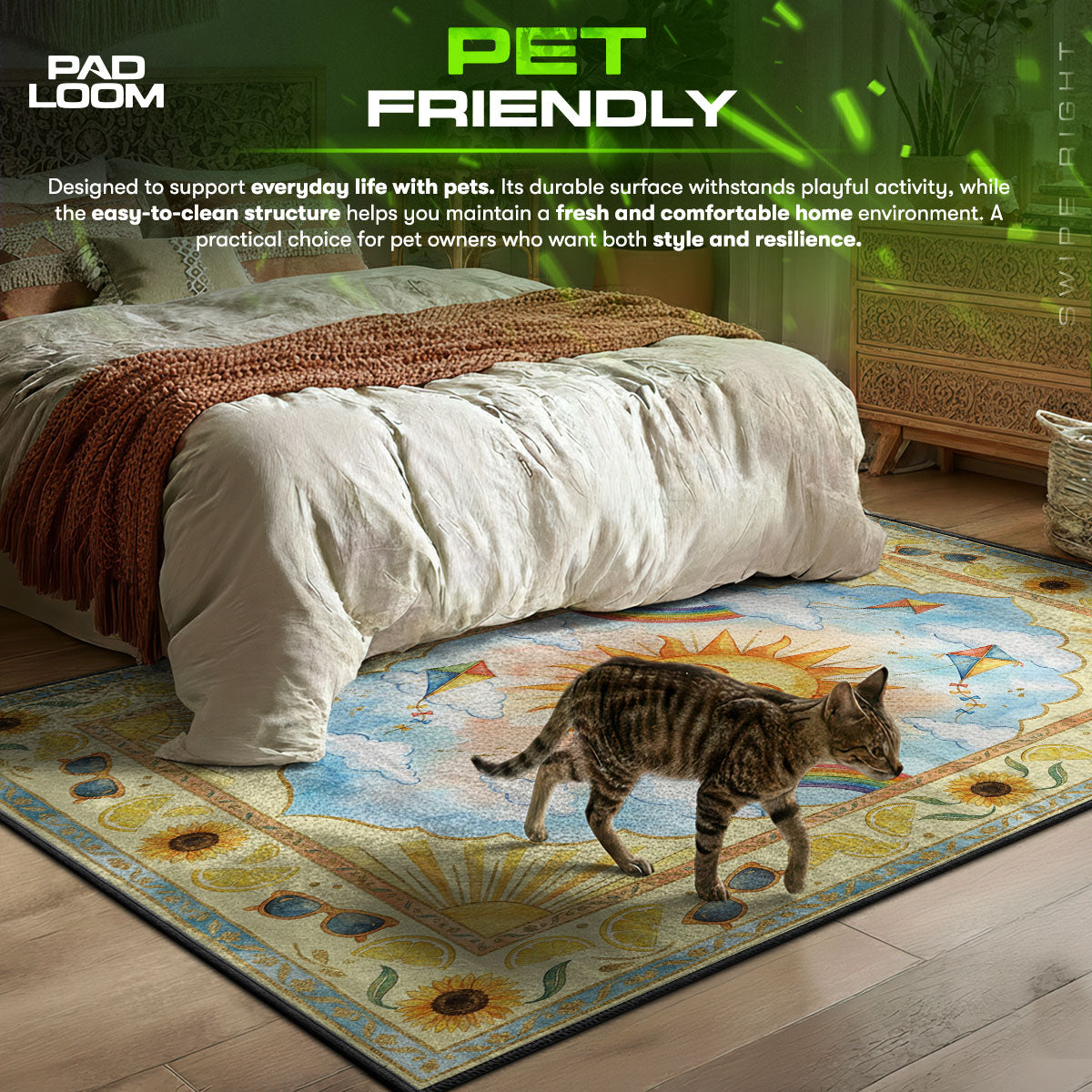 Happy Sun Rainbow Rug – Cheerful Kids Room Decor