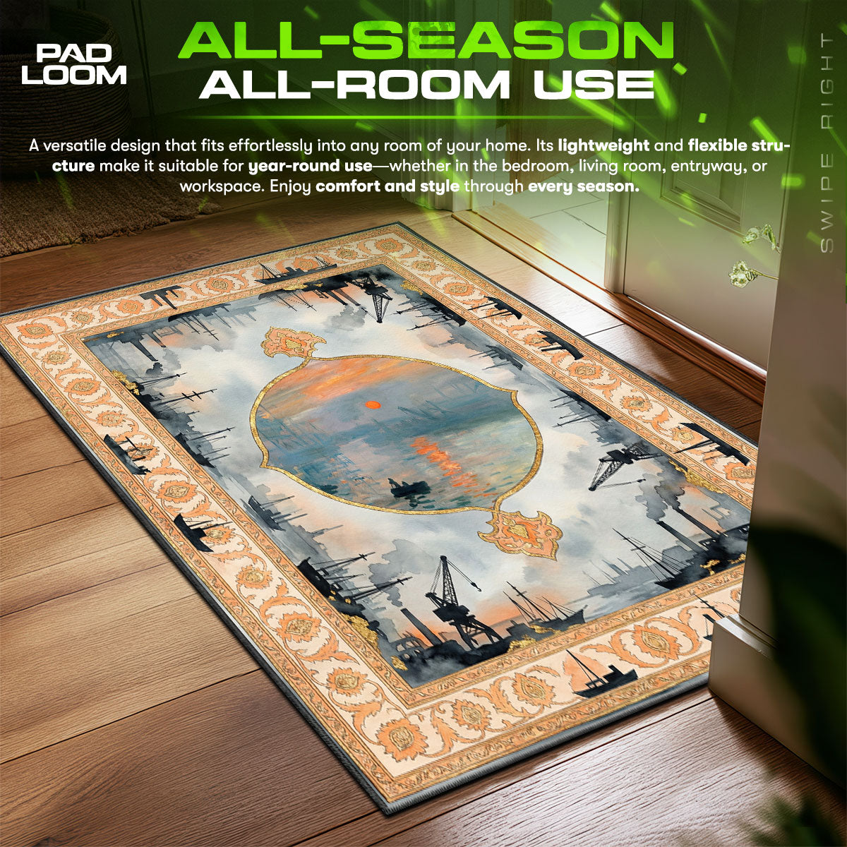 Detailed close-up of Harbor rug pattern