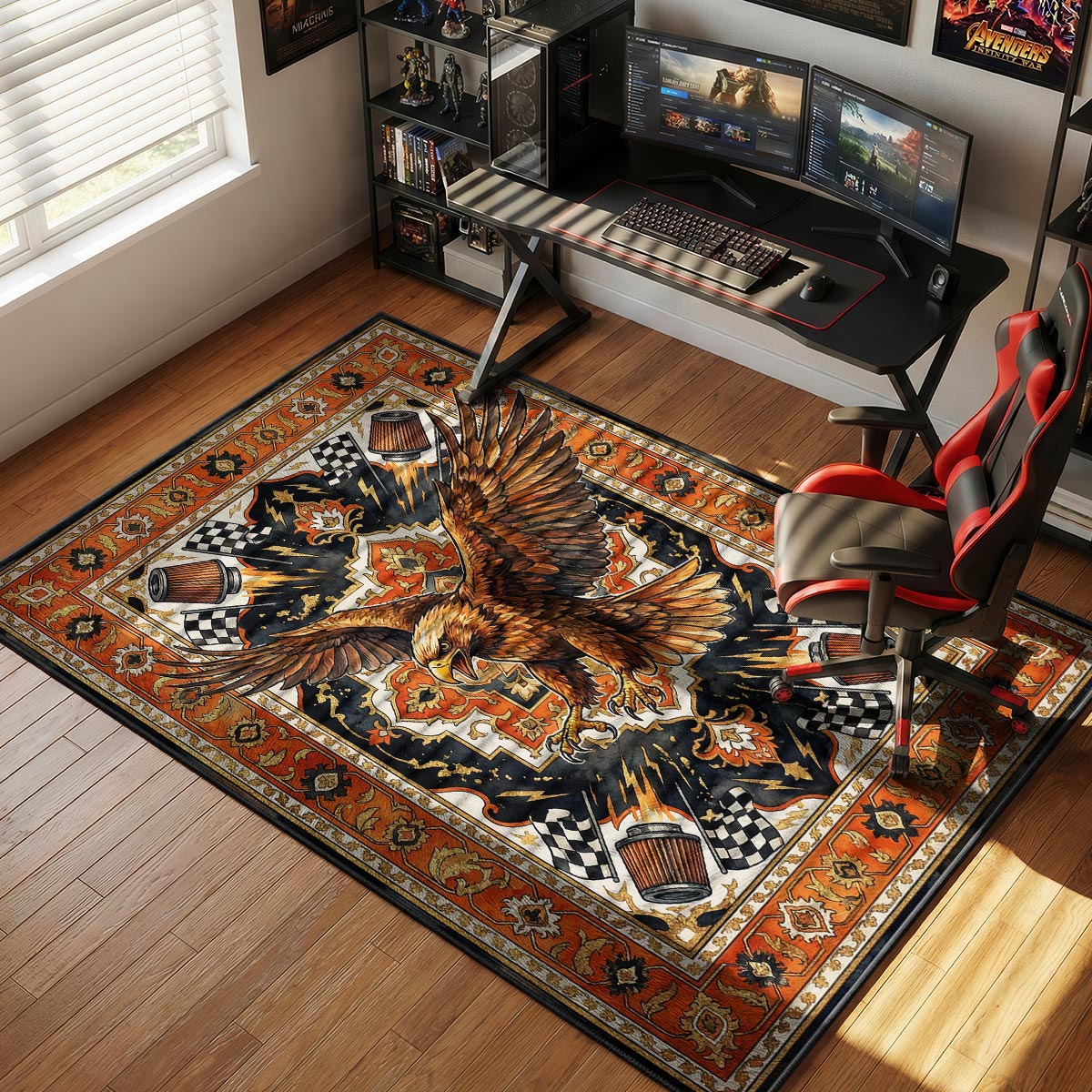 Harley Davidson Eagle Biker Floor rug — main product view