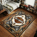 Harley-Davidson Motor Cycles eagle piston orange black hypebeast area rug