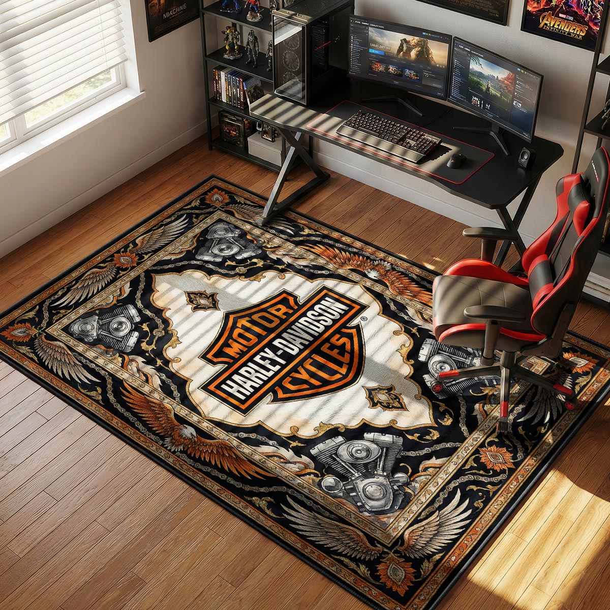 Harley-Davidson Motor Cycles Rug - Biker Floor Mat