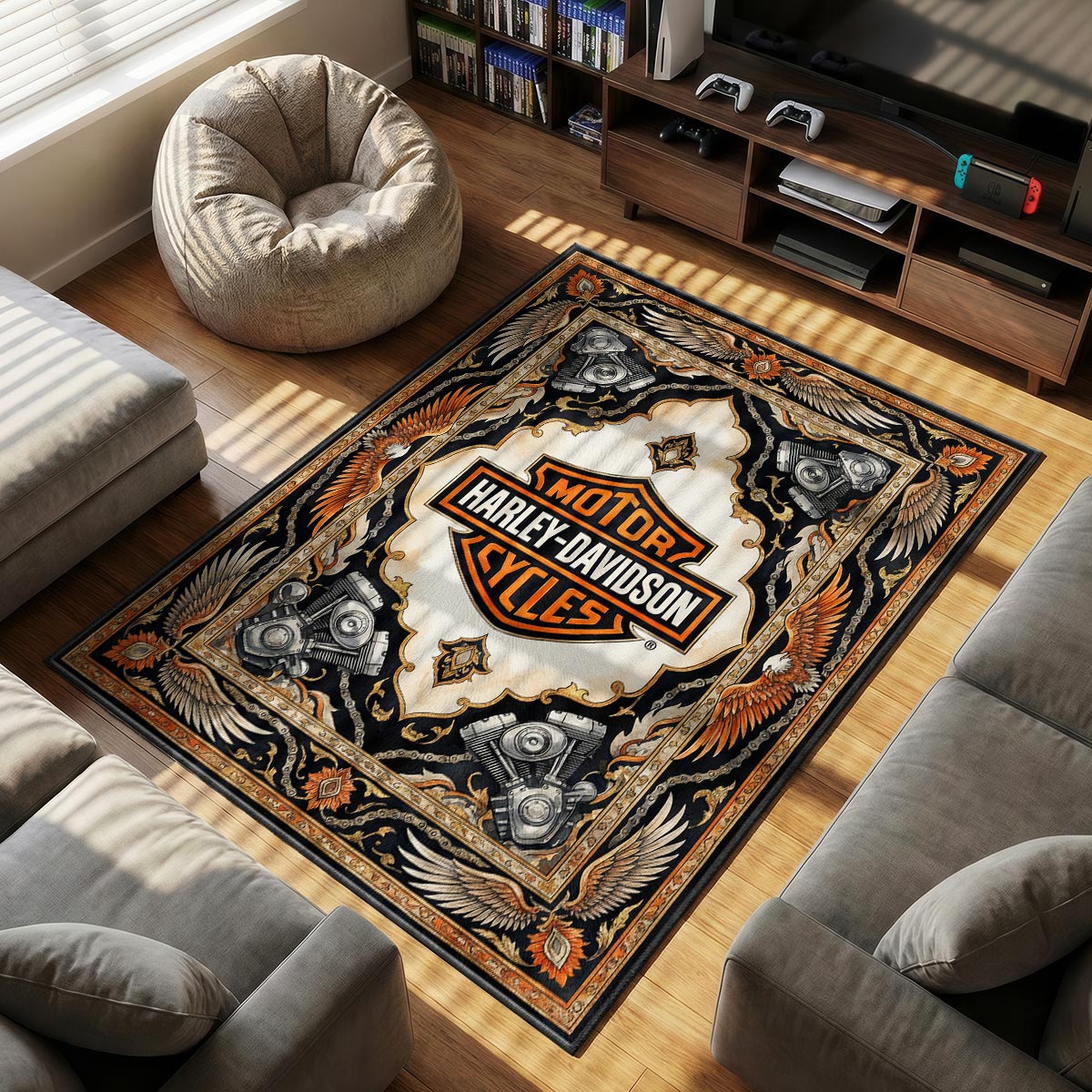 Harley-Davidson Motor Cycles Rug - Biker Floor Mat