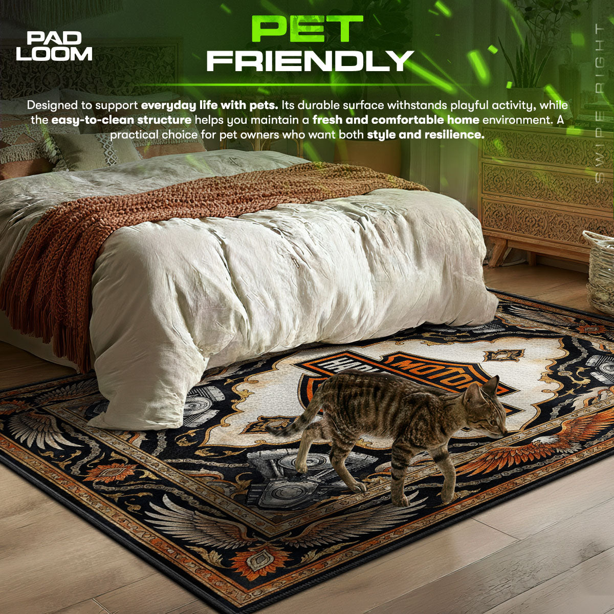 Harley-Davidson Motor Cycles Rug - Biker Floor Mat