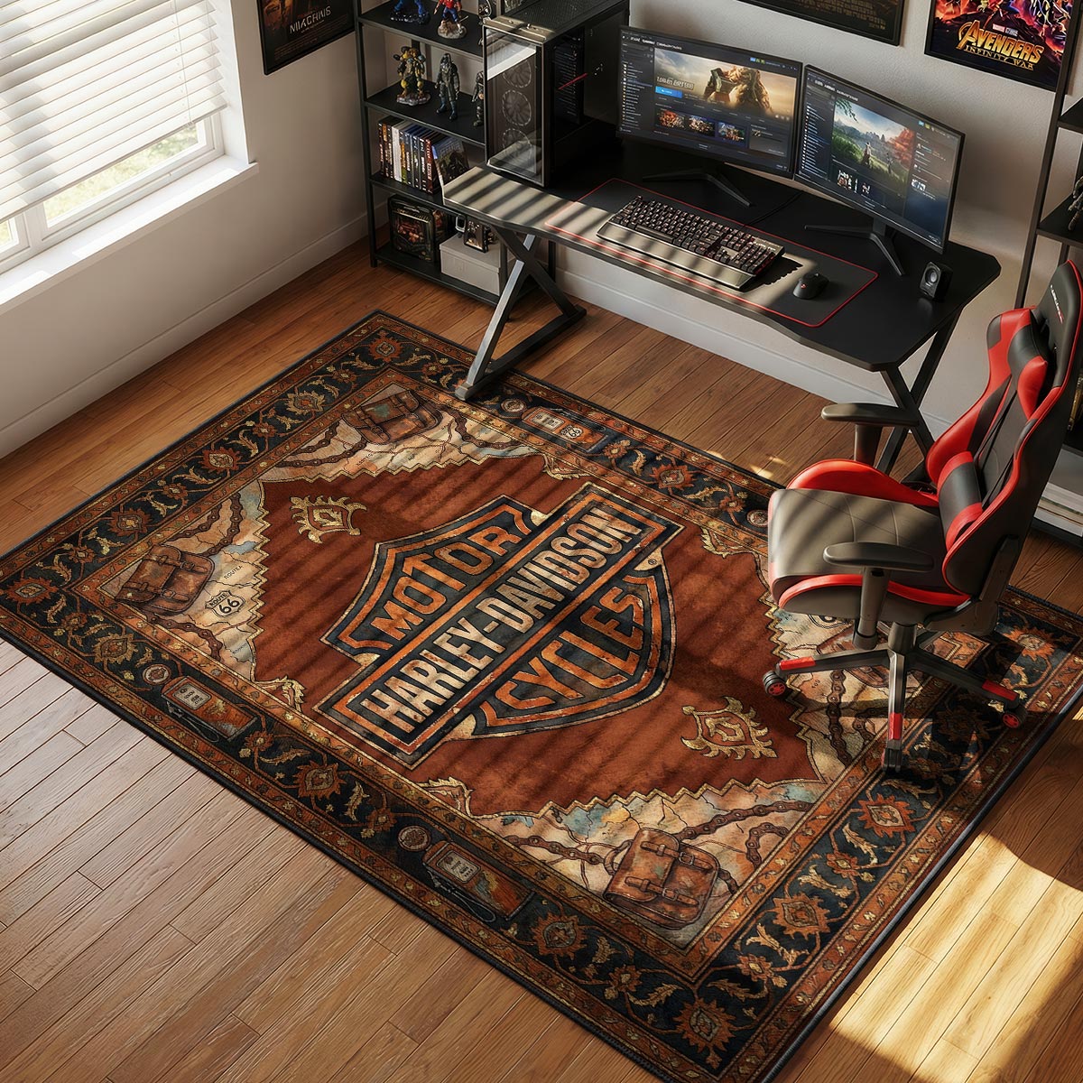 Harley Davidson Motor Logo Biker Floor rug — main product view