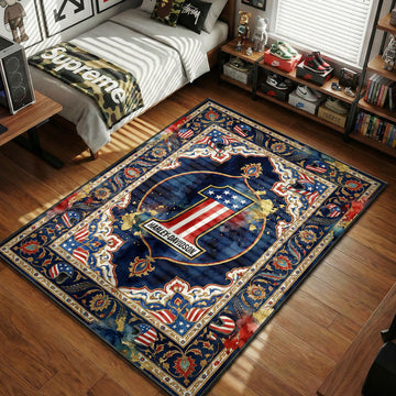 Harley-Davidson Number One USA flag blue red hypebeast area rug