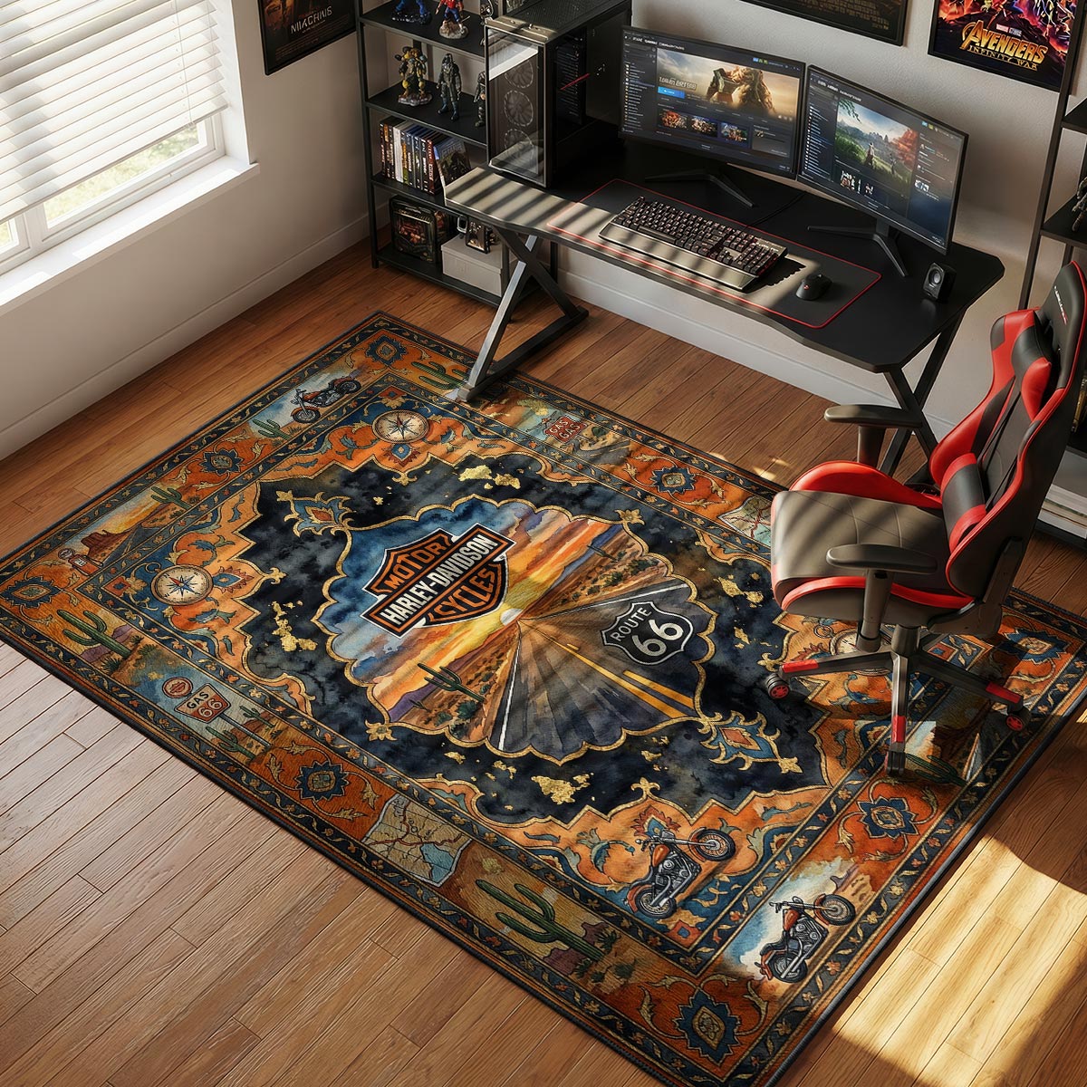 Harley Davidson Route Biker Floor rug — main product view
