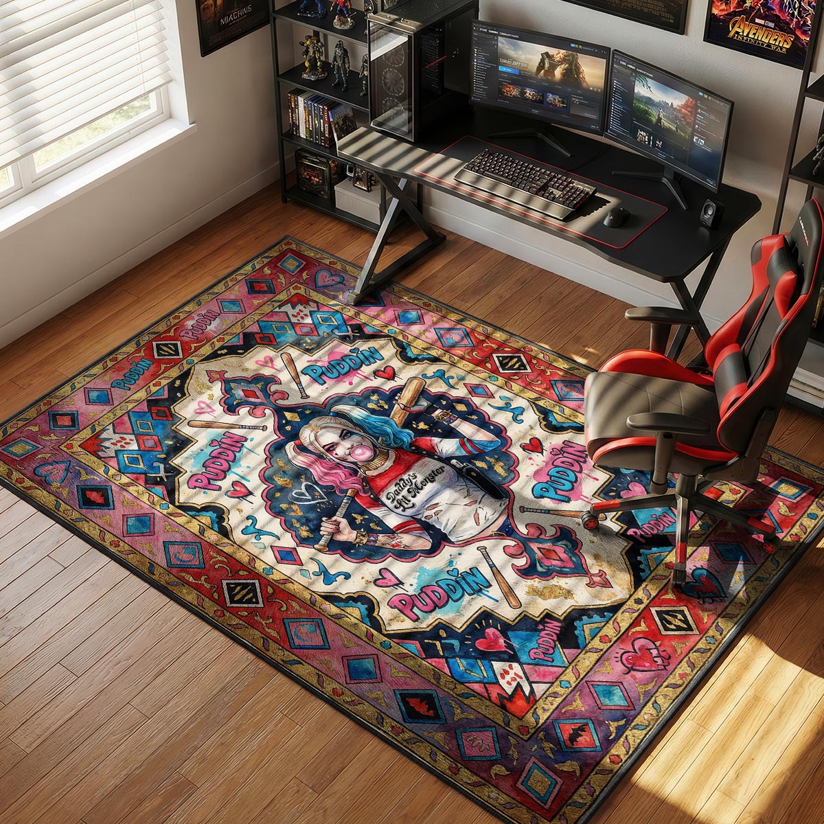 Harley Quinn Puddin Tapestry Suicide Squad Room rug — main product view