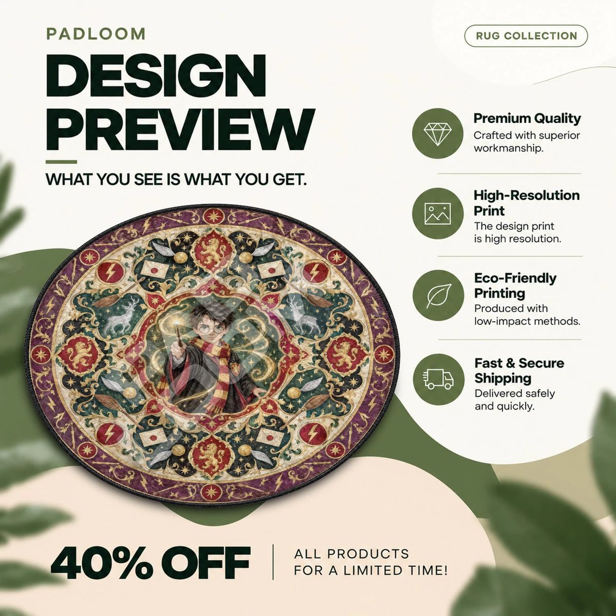 Harry Casting Round Rug - Harry Potter Chair Mat