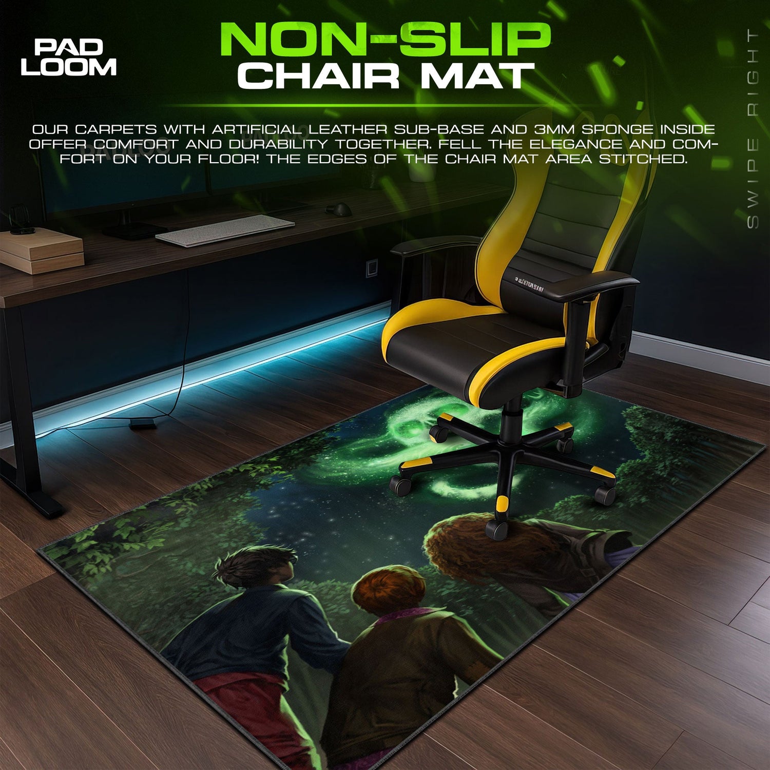Harry Potter Dark Mark Mouse Pad, Wizarding World Gaming Desk Mat Padloom