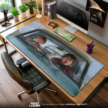 Harry Potter Flying Car Mouse Pad, Wizarding World Gaming Desk Mat