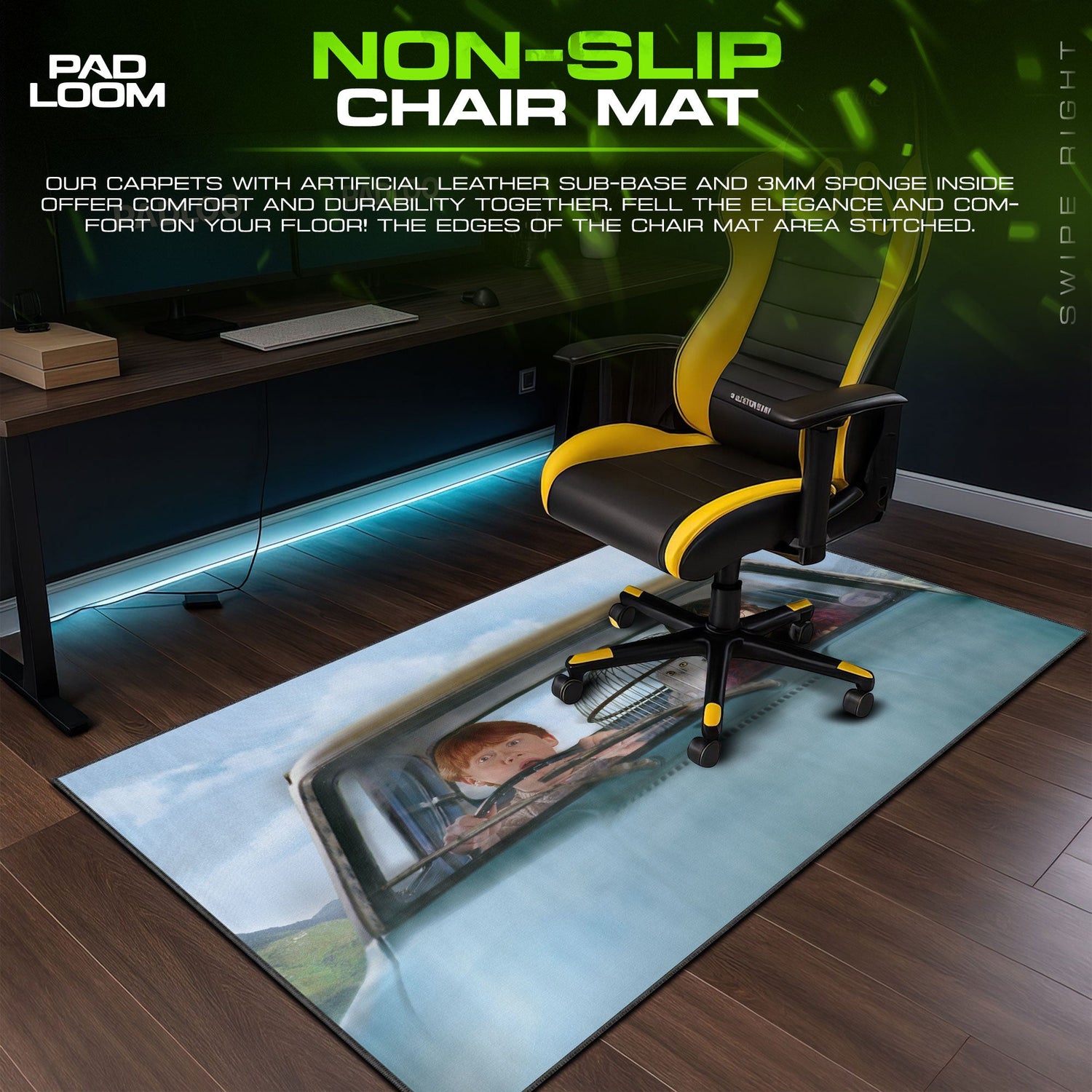 Harry Potter Flying Car Mouse Pad, Wizarding World Gaming Desk Mat Padloom