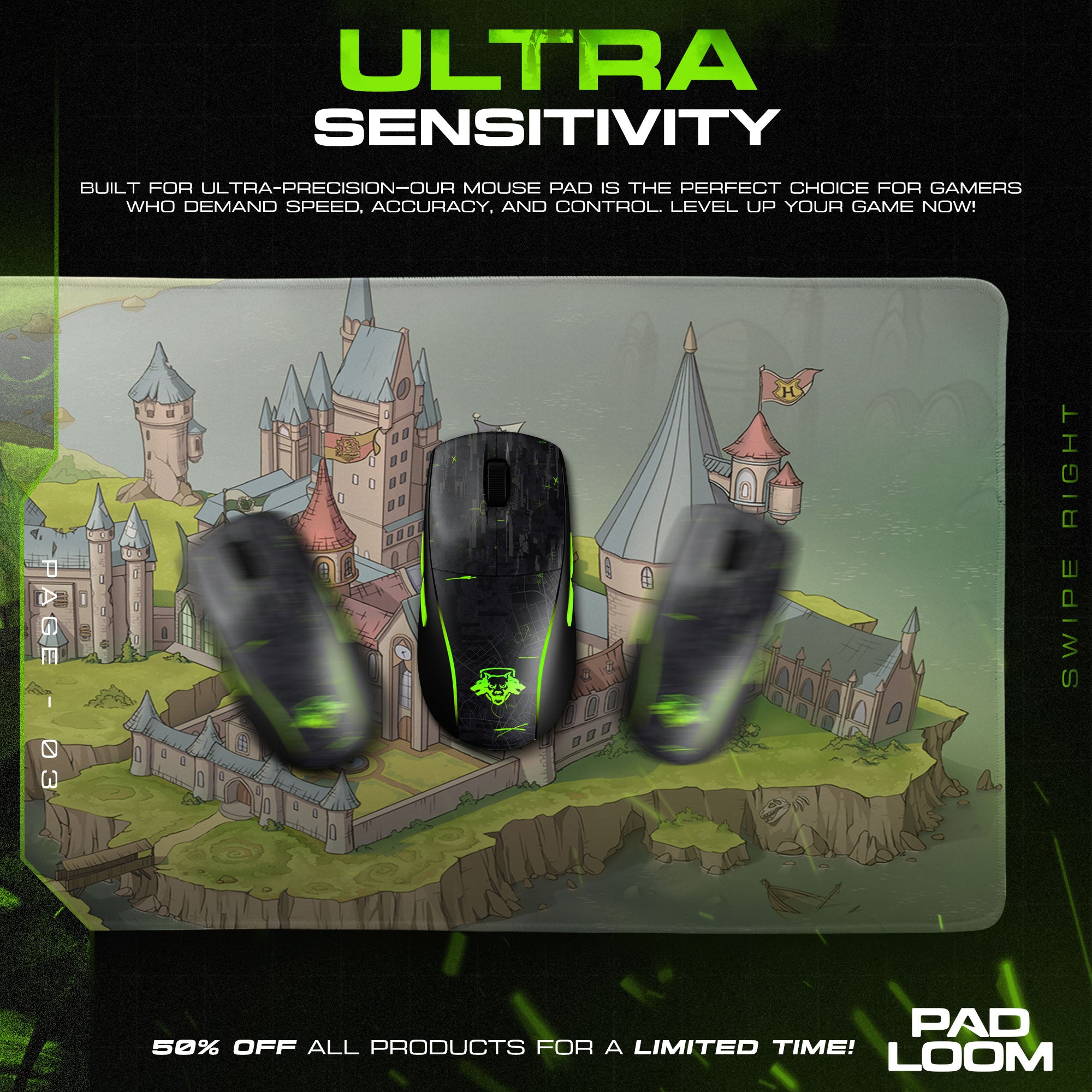 Harry Potter Hogwarts Castle Mouse Pad, Wizarding World Gaming Desk Mat
