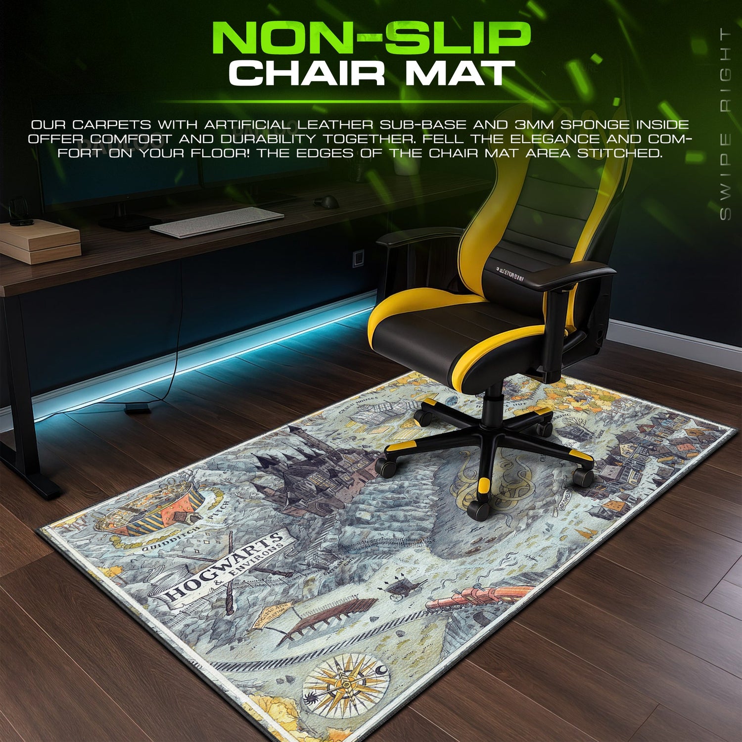 Harry Potter Hogwarts Map Mouse Pad – Fantasy Desk Mat Padloom