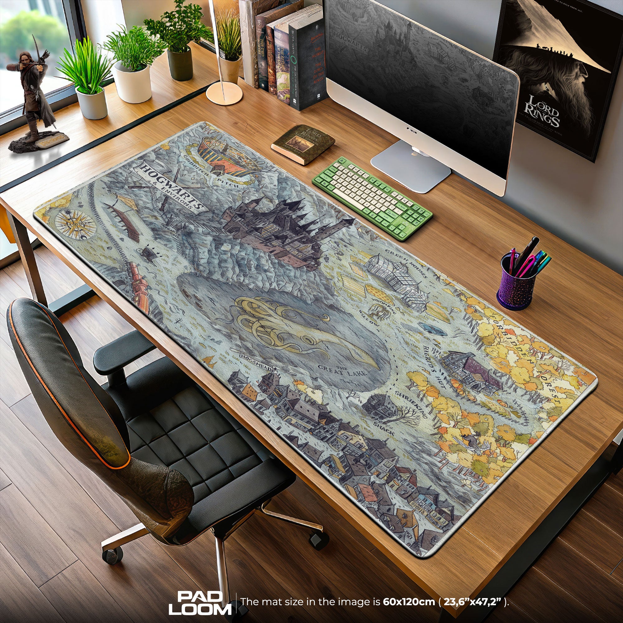 Harry Potter Hogwarts Map Mouse Pad, Wizarding World Desk Mat