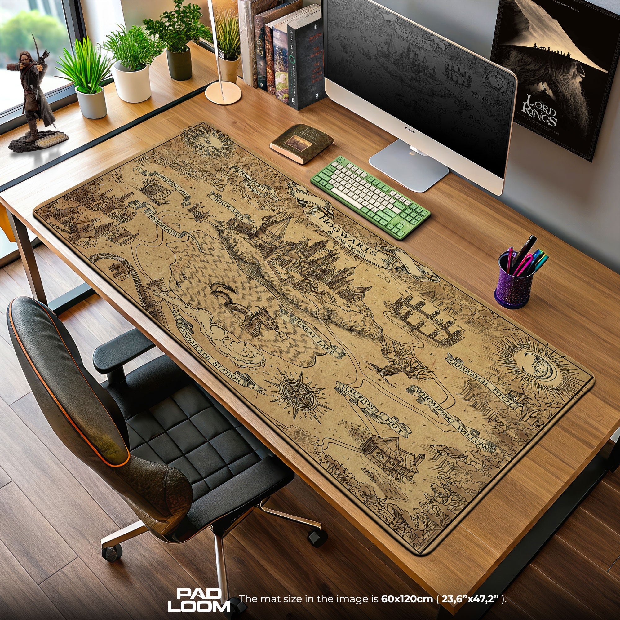 Harry Potter Map Mouse Pad, Hogwarts Gaming Desk Mat
