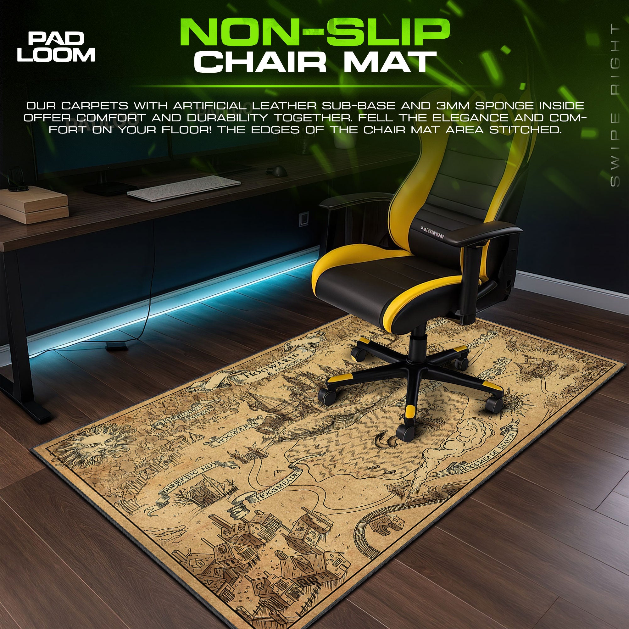 Harry Potter Map Mouse Pad, Hogwarts Gaming Desk Mat