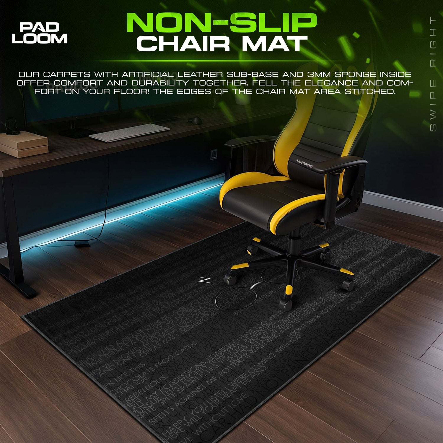 Harry Potter Mouse Pad, Glasses & Lightning Scar Gaming Desk Mat Padloom