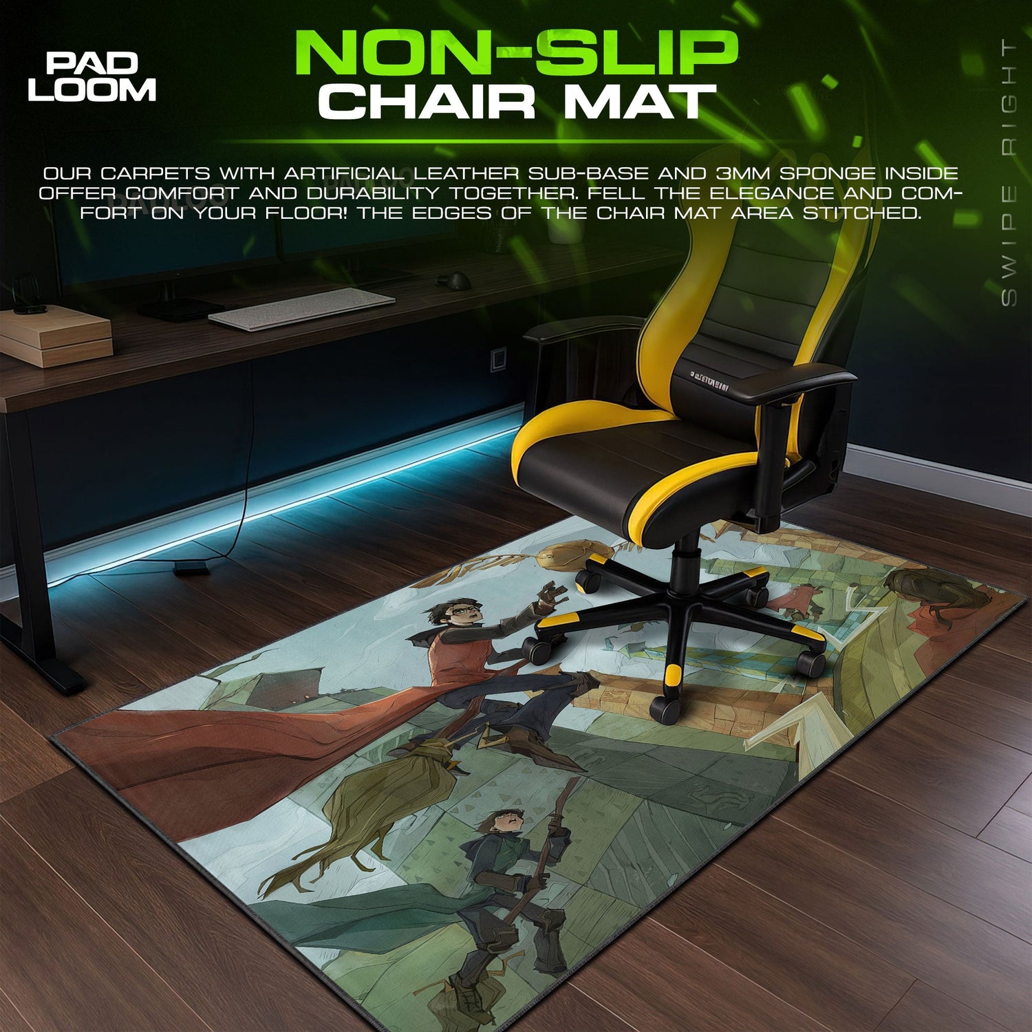 Harry Potter Quidditch Match Mouse Pad, Wizarding World Gaming Desk Mat Padloom