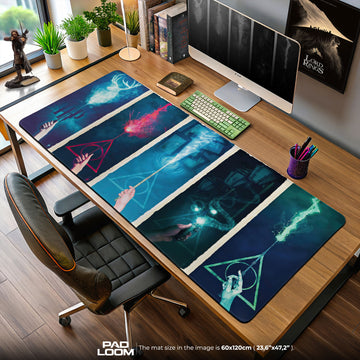 Harry Potter Wand Spells Mouse Pad, Wizarding World Gaming Desk Mat