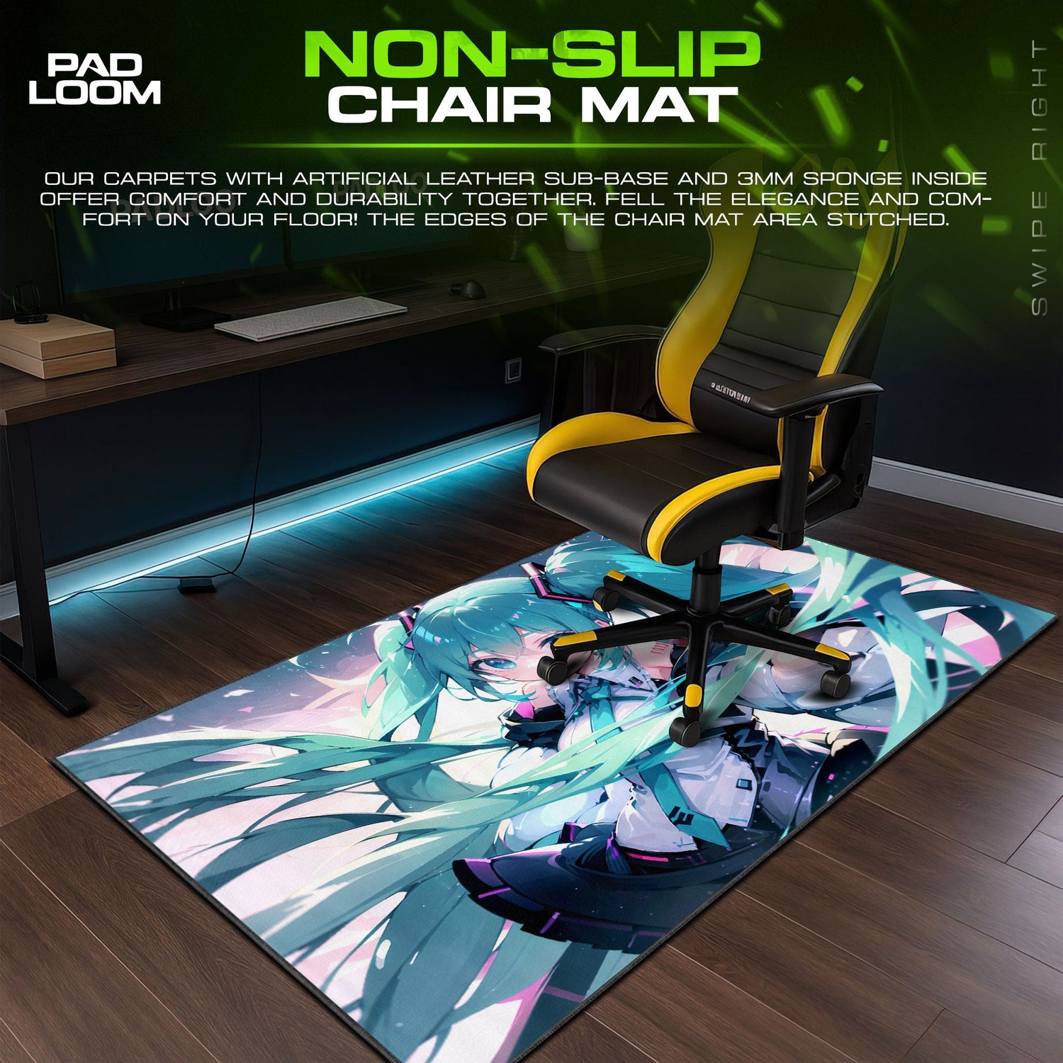 Hatsune Miku Mouse Pad - Digital Dream Anime Desk Mat Padloom