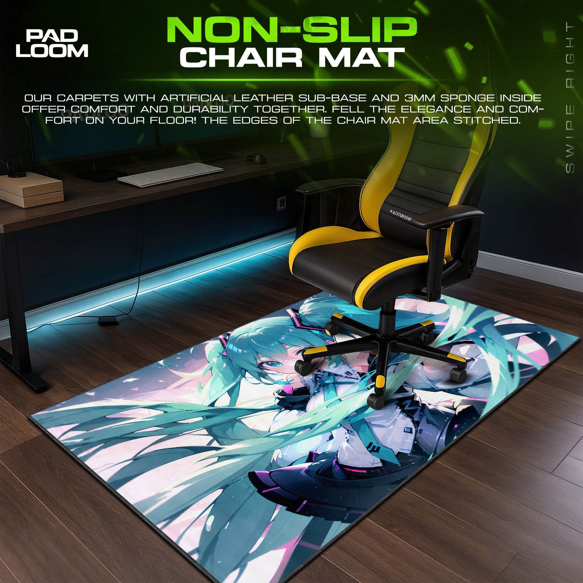 Hatsune Miku Mouse Pad - Digital Dream Anime Desk Mat Padloom