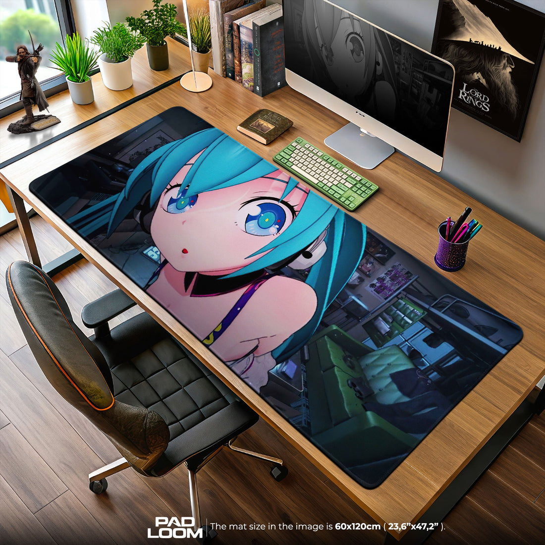 Hatsune Miku Mouse Pad - Neon Studio Anime Desk Mat Padloom