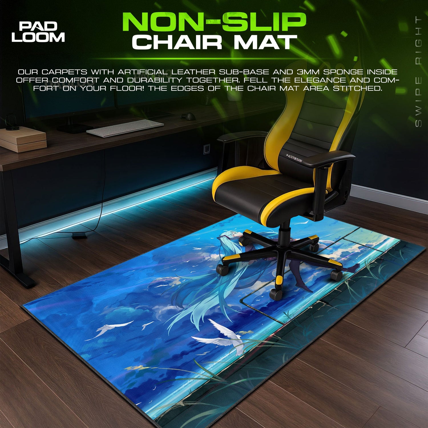 Hatsune Miku Mouse Pad - Skybound Melody Anime Desk Mat Padloom