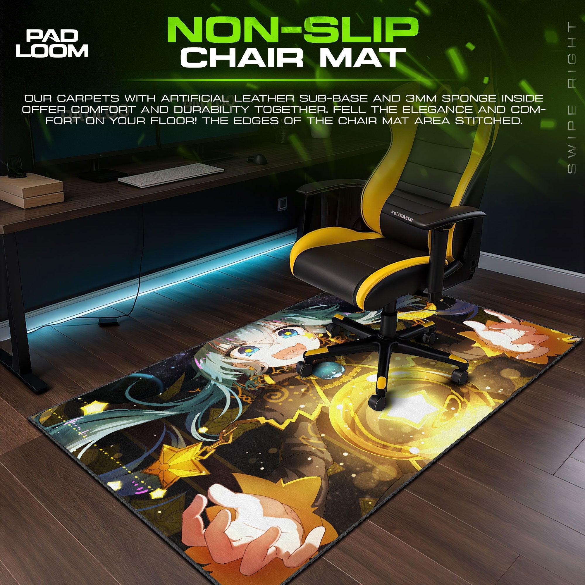 Hatsune Miku Mouse Pad - Starlight Magic Anime Desk Mat Padloom