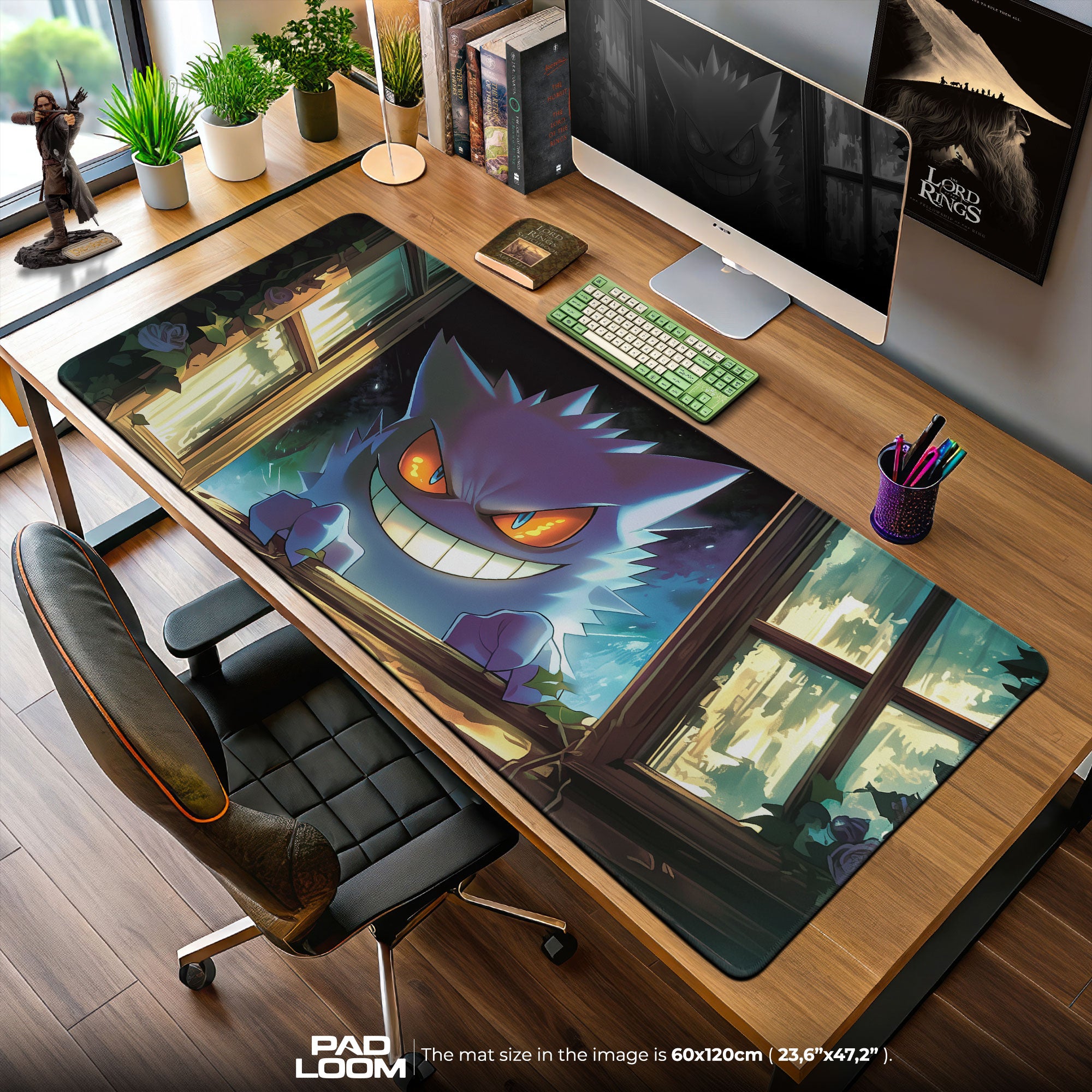 Haunted Gengar Mouse Pad, Ghost Pokémon Gaming Desk Mat