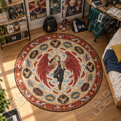 Hawks Soaring Round Rug - My Hero Academia Chair Mat