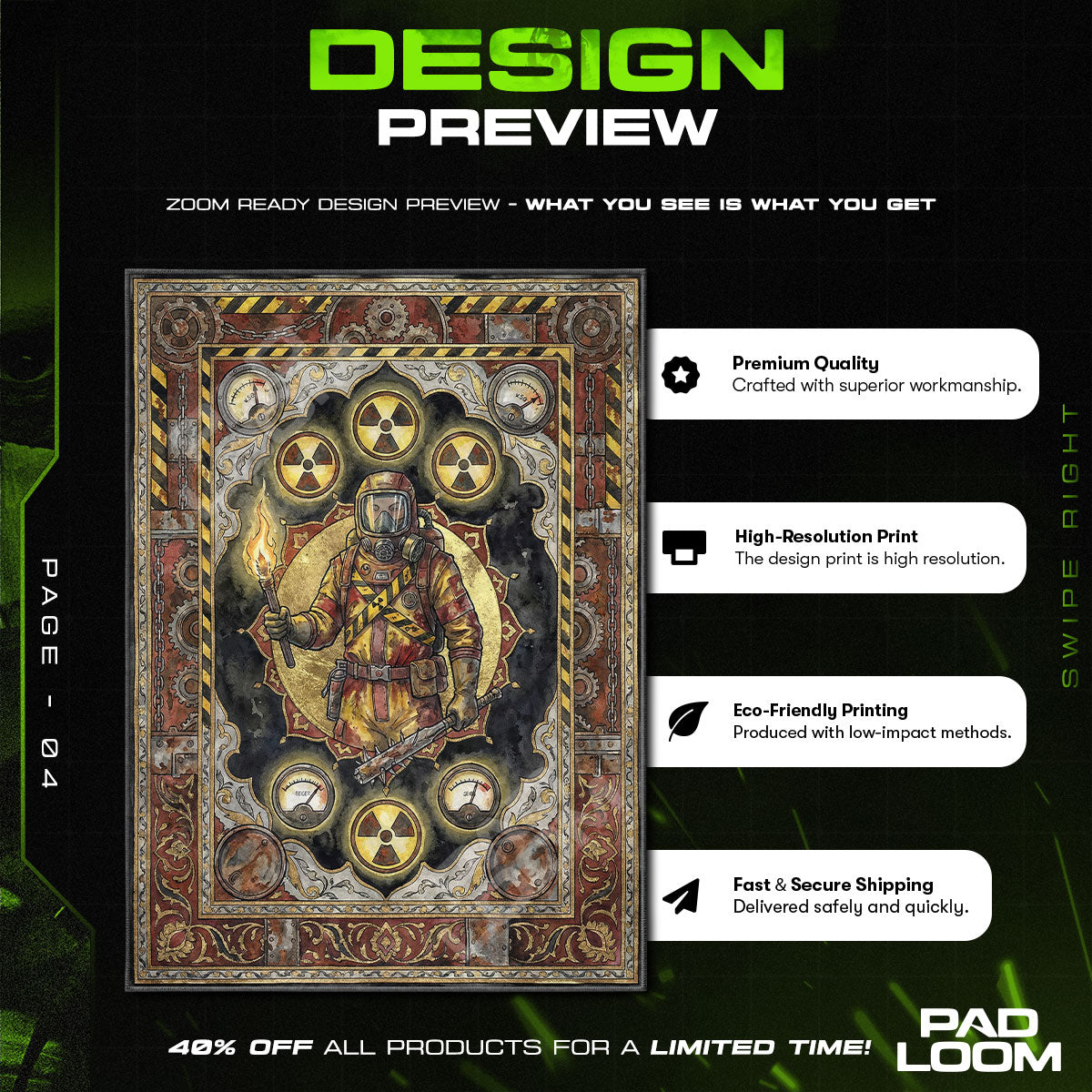 Hazmat Survivor Wasteland Rug - Rust Chair Mat