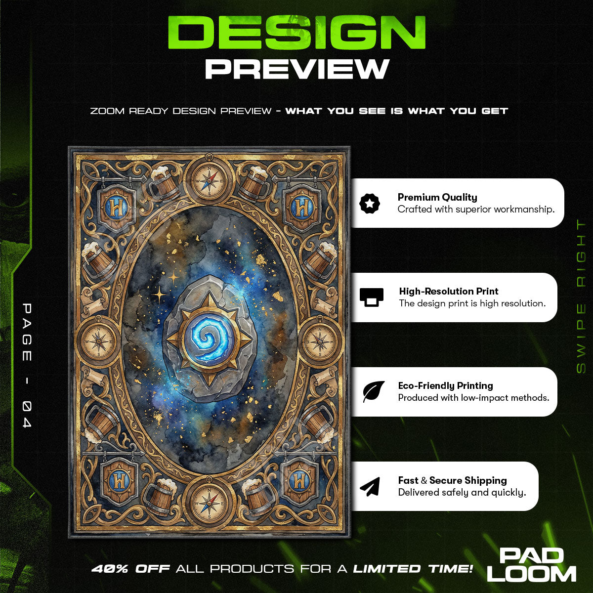 Hearthstone Tavern Compass Rug - Hearthstone Chair Mat