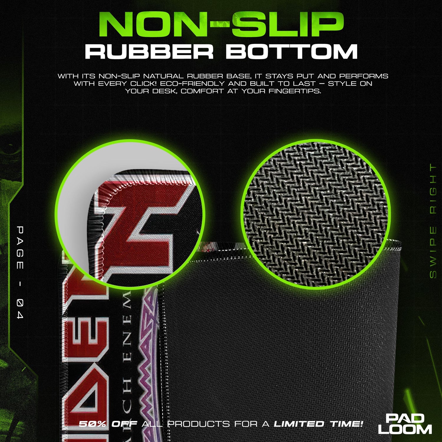 Heavy Metal Bands Mouse Pad, Rock Music Gamer Desk Mat Padloom