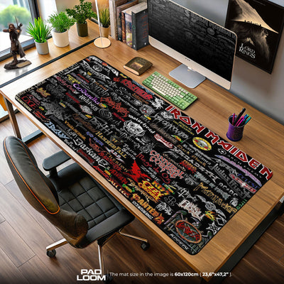 Heavy Metal Bands Mouse Pad, Rock Music Gamer Desk Mat