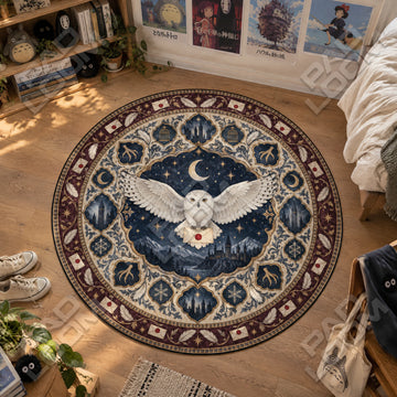 Hedwig Flying Round Rug - Harry Potter Chair Mat