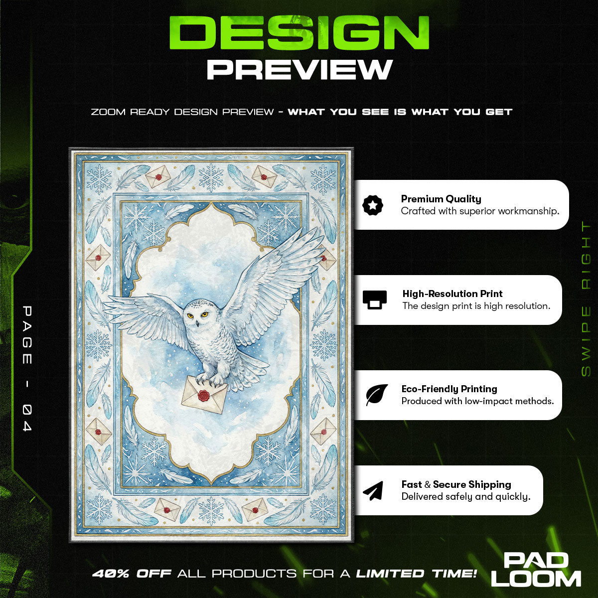 Room character design printed on rug