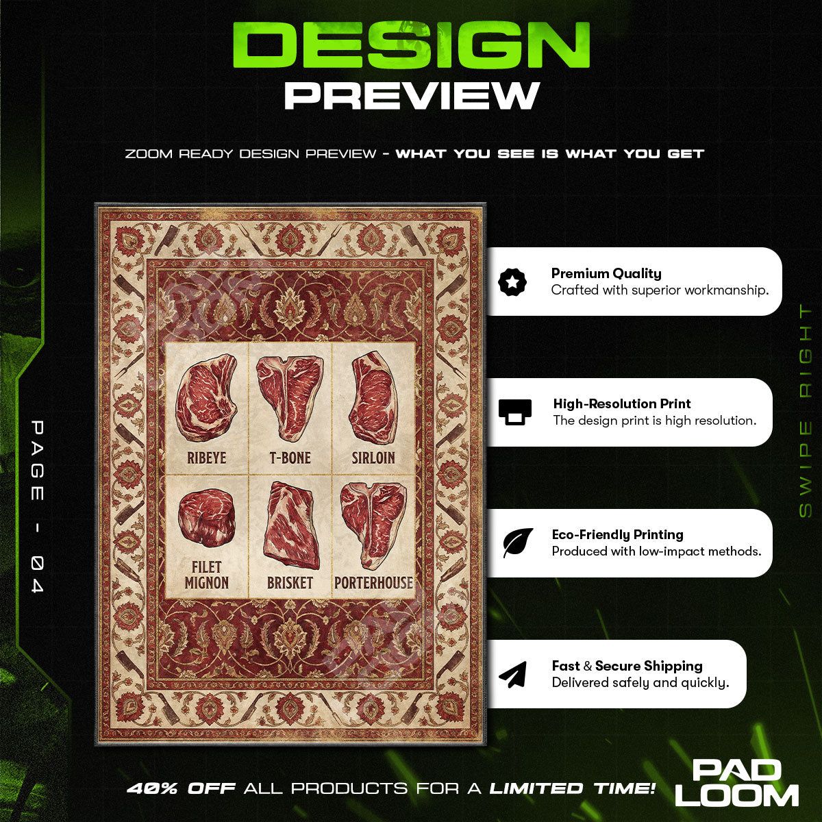 Detailed close-up of Heirloom rug pattern