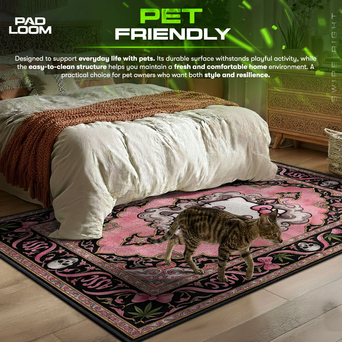 Detailed close-up of Hello rug pattern
