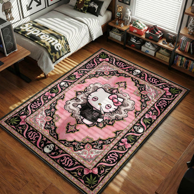 Hello Kitty Anti Social Social Club Smoking Rug - Hypebeast Floor Mat