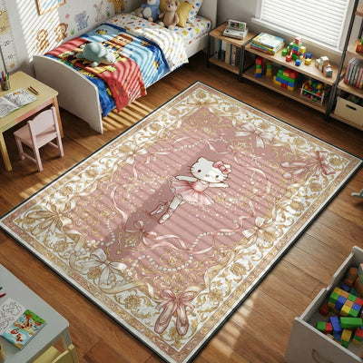 Hello Kitty Ballerina Pink Rug - Kids Room Floor Mat