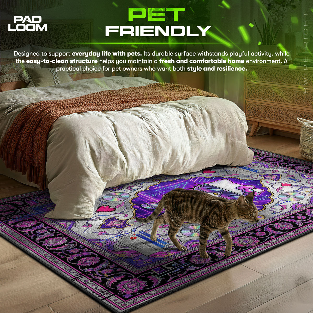 Detailed close-up of Hello rug pattern