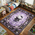 Hello Kitty gothic lavender kids bedroom area rug