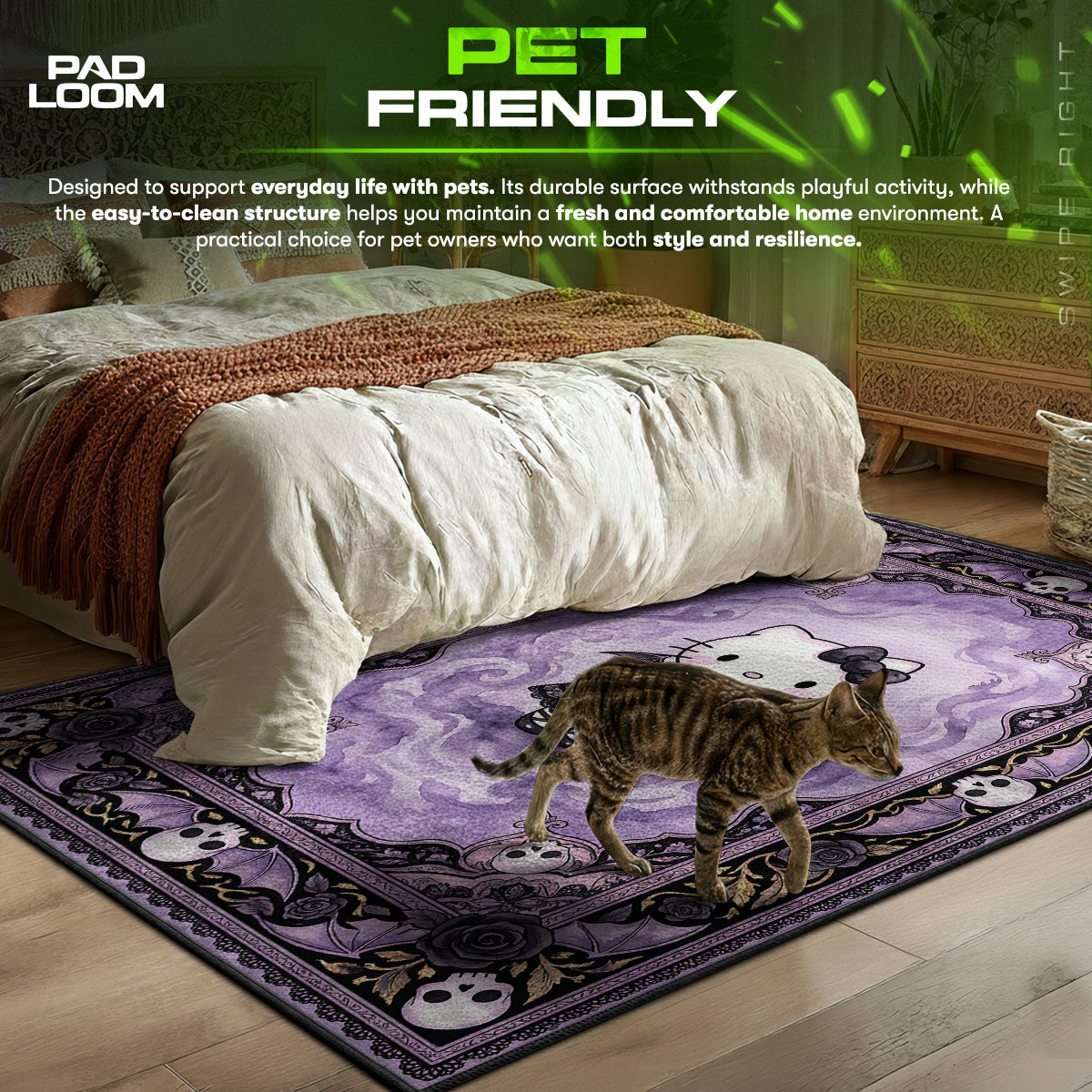 Detailed close-up of Hello rug pattern
